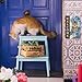GABSHAIM Chihuahua Floral Welcome Metal Sign Blue Rose with Funny Dog Tin Sign For Home Wall Outdoor Decoration 12X8 Inch
