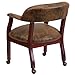 Flash Furniture Sarah Bomber Jacket Brown Luxurious Conference Chair with Accent Nail Trim and Casters