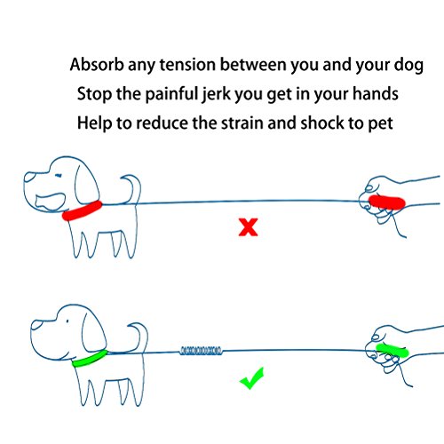 Ruckdämpfer für Hunde Leine Yangbaga Elastische Hundeleine Nylon-Kurzleine Perfekte Dämpfung beim Fahrrad für Hunde ab Mittlerer Größe (2.5 * 42cm) Schwarz
