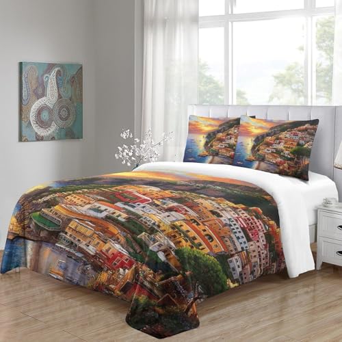 Housse de couette 135x200 crâne 3D lit simple microfibre douce fermeture éclair - 5
