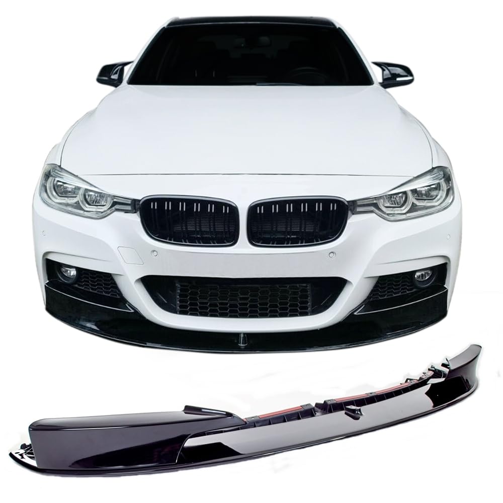 JOM 5111400-2JOM Frontspoiler Frontspoilerlippe Frontflap Spoiler Splitter schwarz glänzend+ABE+ passend für F30, F31, 10/2011-2019