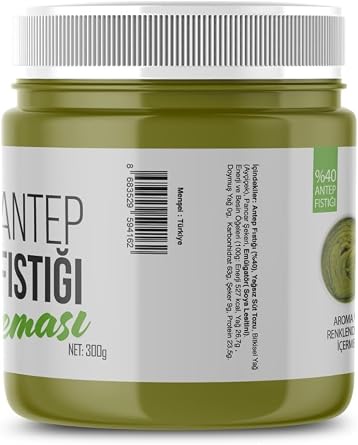 Pistachio Cream with Devlip Particles (40%), 300g, Glucose, Preservative, Colorant, Aroma Free