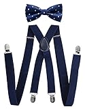 tirantes y pajarita hombre traje Anchura de los tirantes: 2,5 cm. Longitud: ajustable. Los tirantes tienen una gran elasticidad y son aptos para estaturas de 160 a 195 cm.