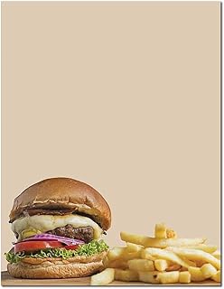 Burger & Fries Letterhead Laser & Inkjet Printer Paper (100 Pack)