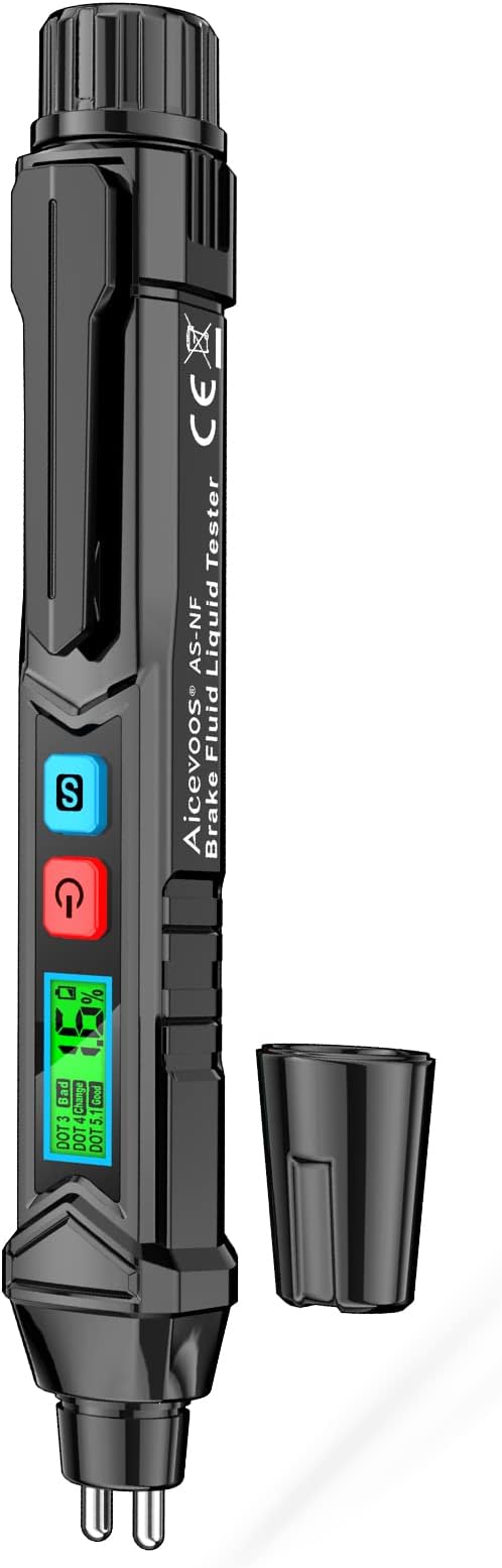 NF Brake Fluid Tester with Sound Light Double Alarm Function, Calibrated for DOT3 DOT4 DOT-5.1 Brake Fluid Tester Pen