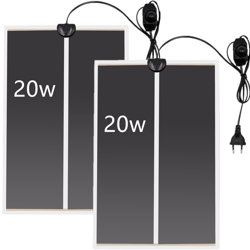2pcs 20W Tappetino Termico per Rettili Impermeabile Pad Riscaldante per Rettili sotto Riscaldatore Serbatoio Pad Termico per Terrario per Tartarughe Lucertole Rane Serpenti Lucertola Geco