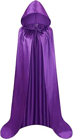 Cape à Capuche Noire Longue Sorcière Vampire – Déguisement Halloween Adulte Cosplay Gothique