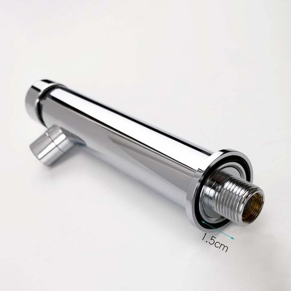 Grifo Moderno de Pared con Temporizador, Totalmente de Cobre, con pulsador para Agua fría, Mezclador de Lavabo con Cierre automático, Apagado automático en 4-8 Segundos (1,5 cm).