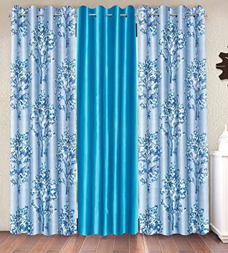 Fashion String 3 Pieces Floral Blossoms Eyelet Polyester Door Curtains - 7 Feet, Blue (B0C1NTVXS1) Amazon Price History, Amazon Price Tracker