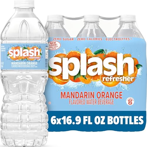 Image of SPLASH REFRESHER Flavored Water Bottles, Mandarin Orange - 6 Pack | Refreshing Flavored Bottled Water with Electrolytes - Zero Sugar & Zero Calories - 16.9 Fl Oz