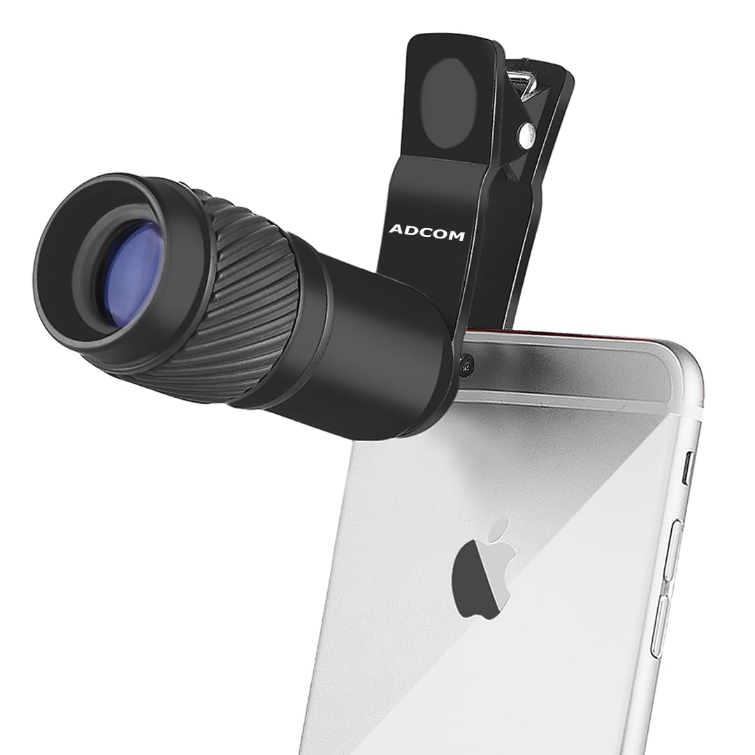 Adcom 7X Pro Monocular Telephoto Zoom Mobile Phone Camera Lens - Compatible with All iPhone & Android Smartphones (Black) (B0D1VLVMV4) Amazon Price History, Amazon Price Tracker