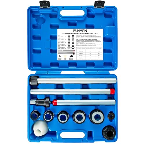 Punmew Cam Bearing Removal and Installation Tool Set Camshaft Bearing Tool Kit with 1-1/8 to 2-2/3 Inch Adapters for Most Domestic and Imported Vehicles