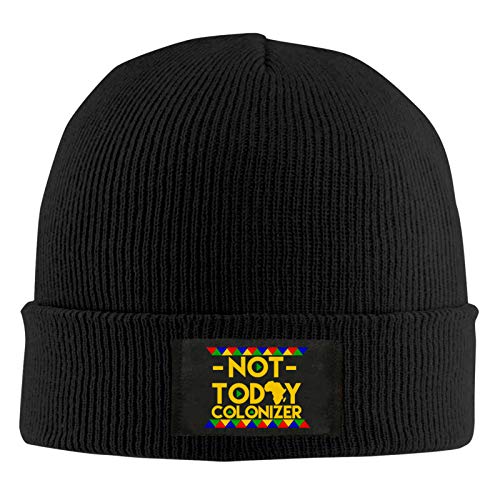 Not Today Colonizer Knit Beanie Winter Hats for Men and Women - Warm, Soft & Stretchy Daily Ribbed Toboggan Cap for Cold Weather Black