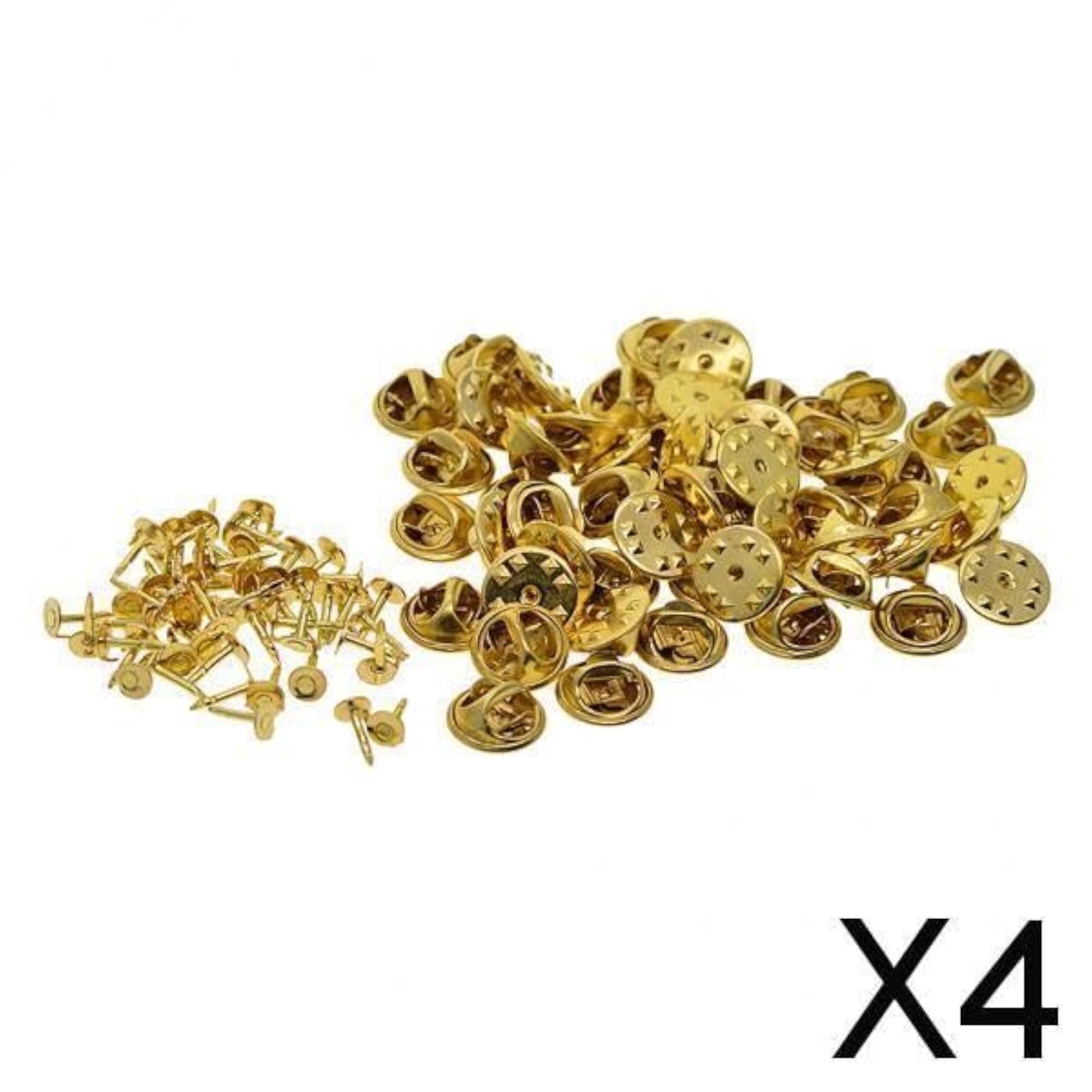 Metal Tie Back Lapel Pins, 4x50 Sets