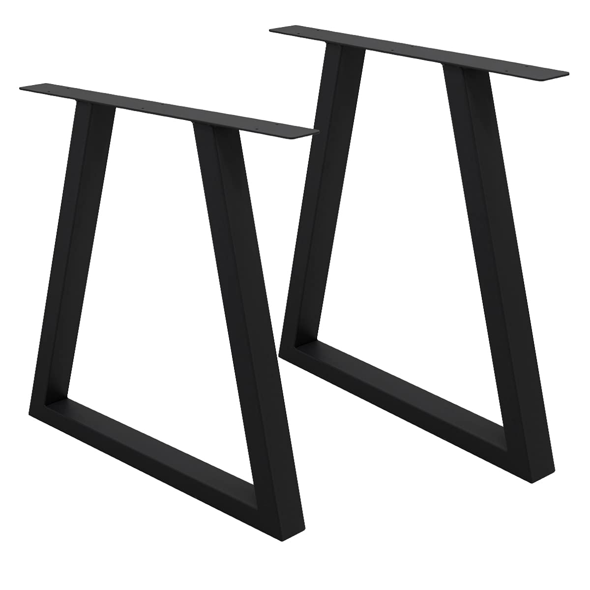 ECD Germany 2X Tischbeine Trapez Design – 60 x 72 cm, Schwarz, pulverbeschichteter Stahl