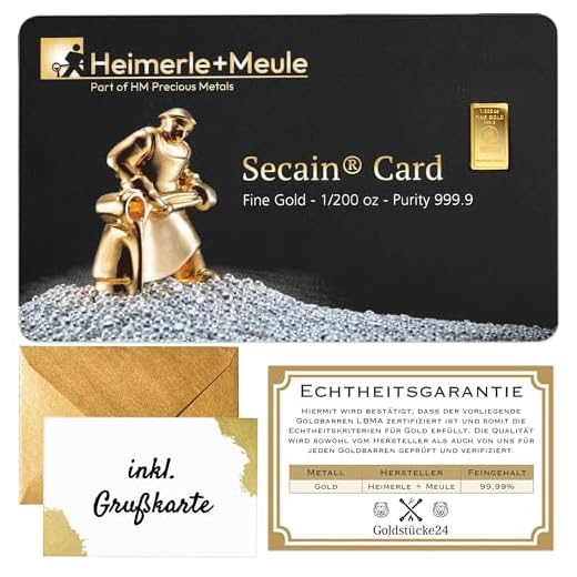 Geschenk aus Gold – Goldbarren 0,15g Heimerle+Meule - Secain Card - inkl. Geschenkverpackung, Grußkarte und Echtheitsgarantie