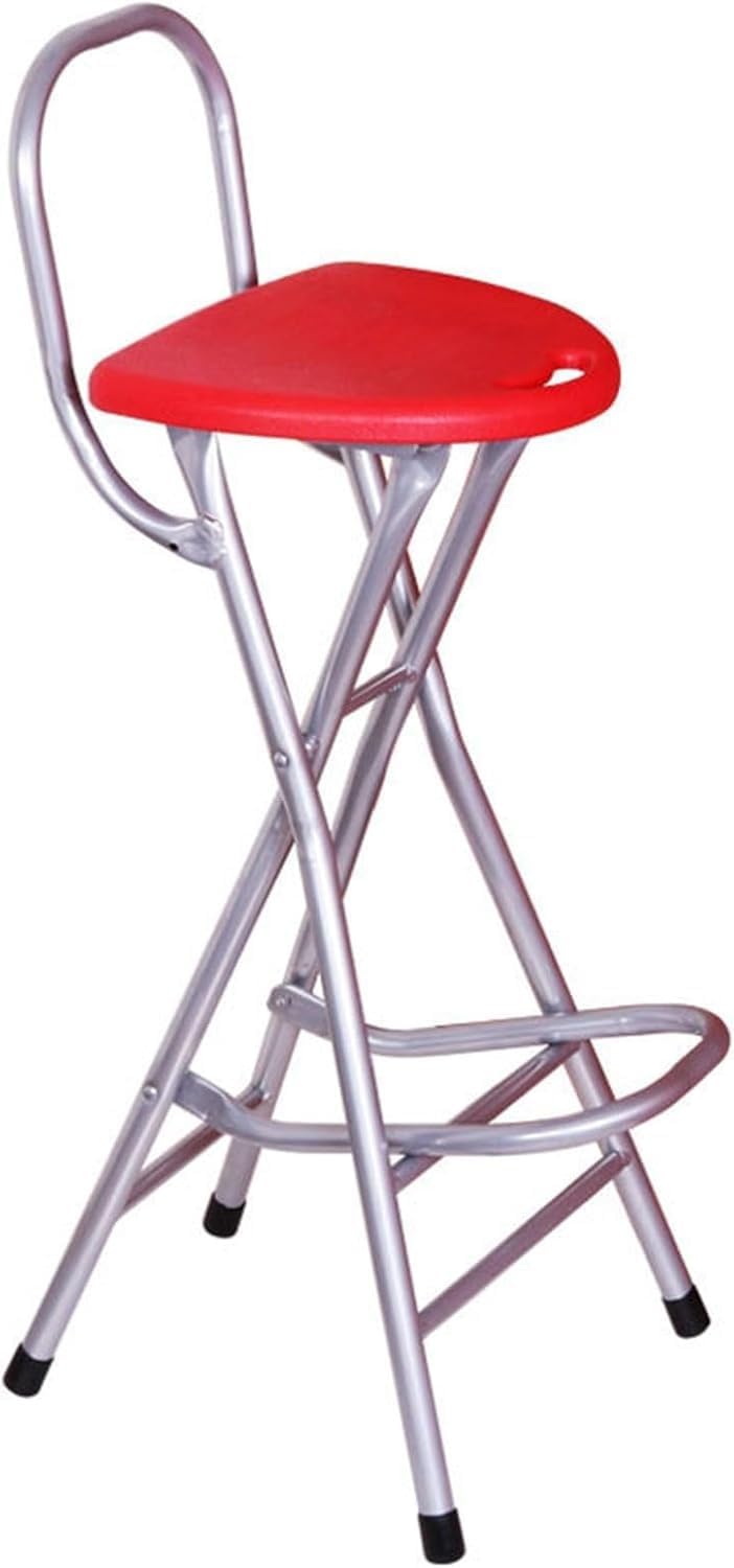 Portable Folding Stool with Footrest Heavy Duty Chair for Camping Fishing Kitchen Compact and Foldable(Blue,37 * 37 * 72CM)