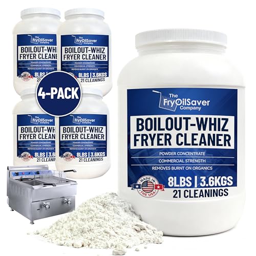 32LB Boil-Out Whiz Deep Fryer Cleaner - Degreaser Powder for Commercial Kitchen Cleaning Oil Saver - Deep Fryer Pot & Coil Safe - Extend Oil Life, Save Time & Energy - by FryOilSaver Co