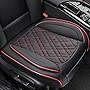 Car Seat Cover Front PU Leather Seat Covers, Universal Bottom Seat Covers for Cars, Anti-Slip, Storage Bags ,Full Wrapping Edge Fits 95% of Vehicles(1 Piece, Red Grid)