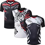 jeansian Boy's Quick Dry Active Sport Short Sleeve T-Shirt Tee LBS718_723_725_Black_L
