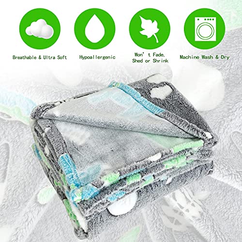 Image of Glow in The Dark Blanket Gifts for Toddler Kids Teen Girls| 80 x 70 inch / 200cm x 180cm |Bedroom Decor, Lightweight Throw Blankets|Soft Cozy Fluffy Luminous Throw Blanket - Grey Dino
