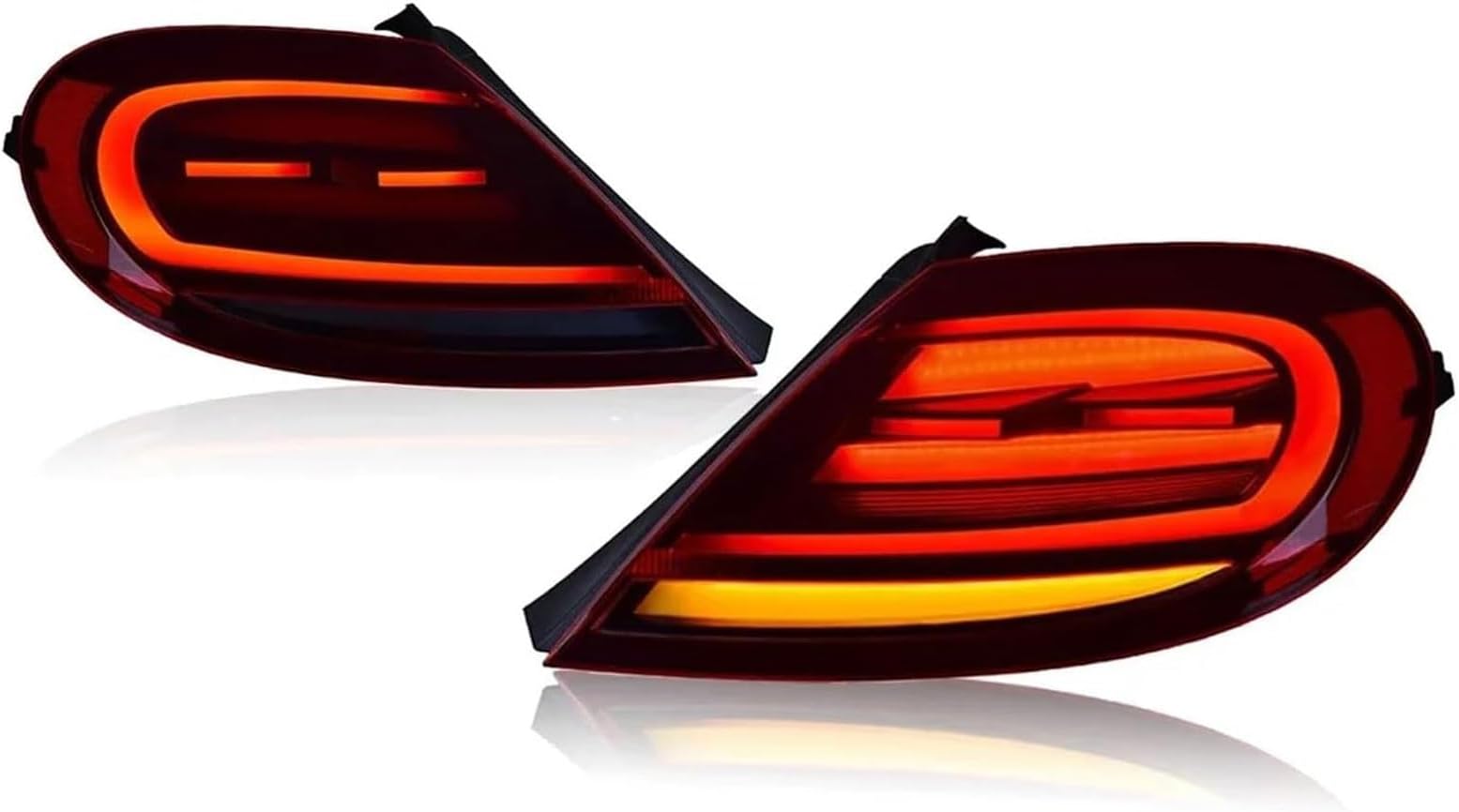 Car Tail Light Assemblies for VW Beetle 2013 2014 2015 2016 2017 2018 2019 2020 2021, Rear Brake Lamp Set Replacement Taillight Assembly Brake Signal Reverse Tail Lamp with Bulb,Red-Normal