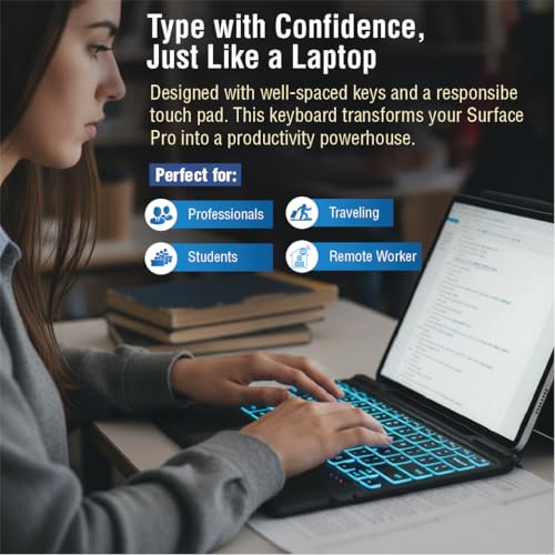 Teclado inalámbrico Bluetooth para Surface Pro ideal para trabajar viajando 4