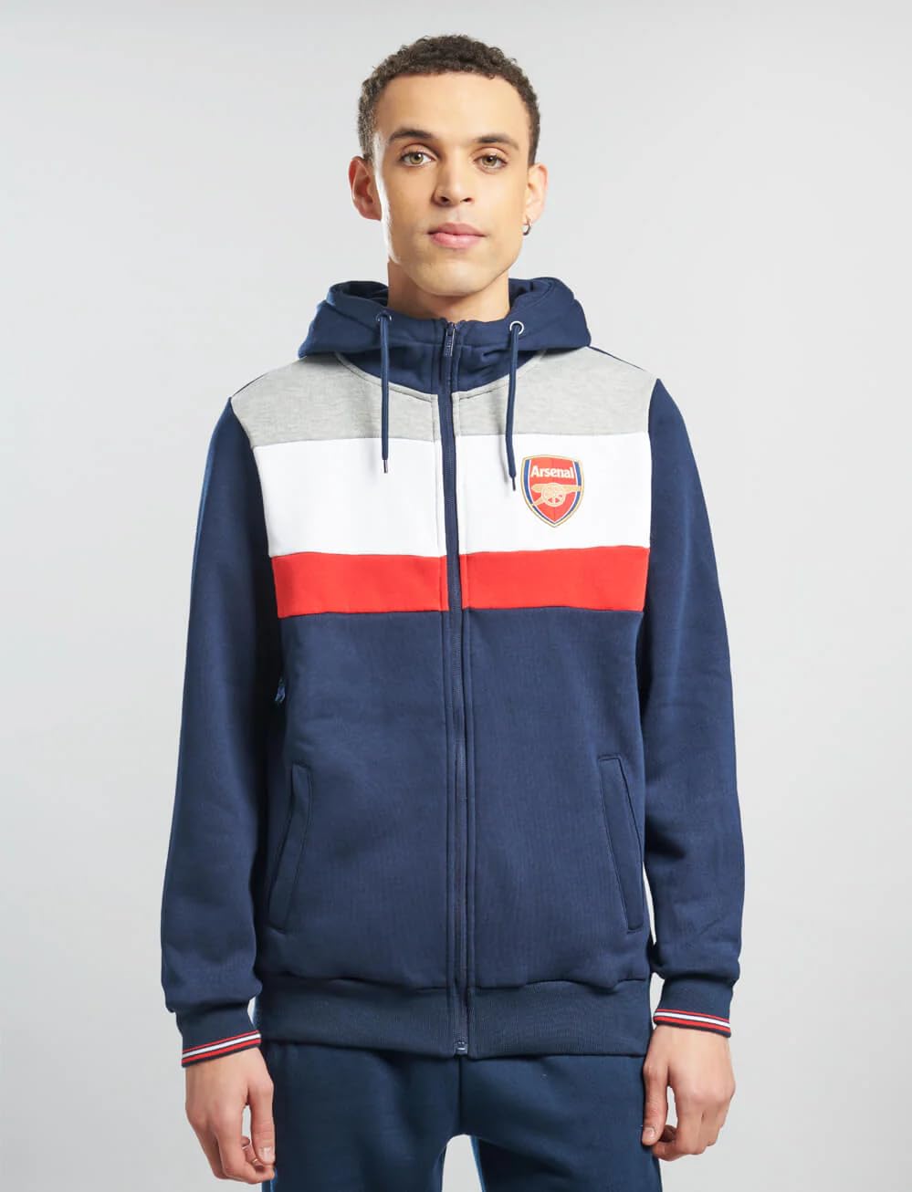 Arsenal F.C. Oficjalna bluza z kapturem - bluza z kapturem dla dorosłych na zamek błyskawiczny - sweter Arsenal Crest