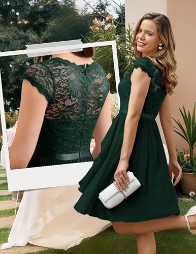 Image of Wedtrend Women's Bridesmaid Dresses Short Prom Dress Ruffle Semi Formal Cocktail Dresses Floral Homecoming Dress