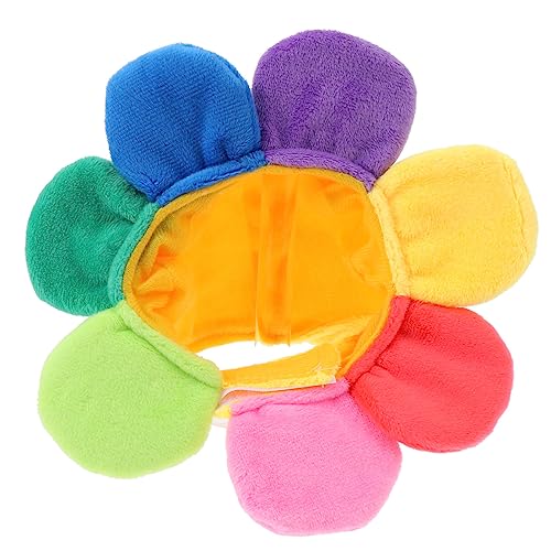 Milisten 1ピースヒマワリの形のペット帽子パーティー帽愛らしいぬいぐるみ猫キャ ペットヘッドギア