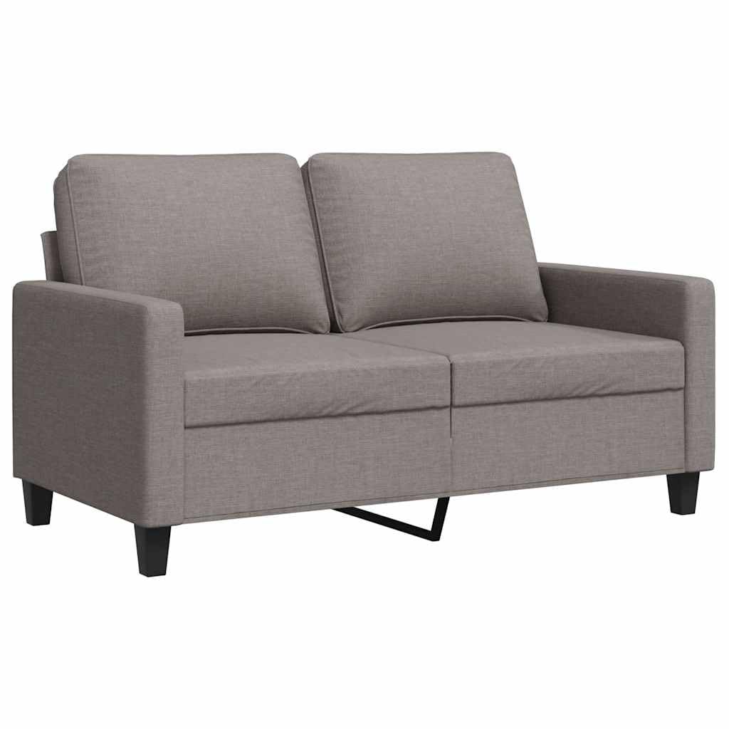 Sofá de 2 plazas tapizado de tela, 120 cm, estructura de metal gris