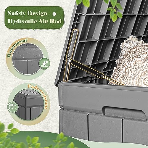 image for Homall 85 Gallon Large Resin Deck Box Waterproof Outdoor Storage with 