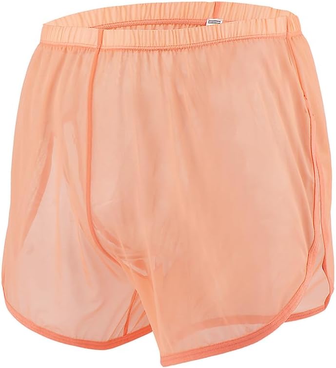 MUEBAIRES Mens Sexy Shorts Transparent Boxer Briefs Underwear Ultra Thin Split Side Mesh See Through Underpants