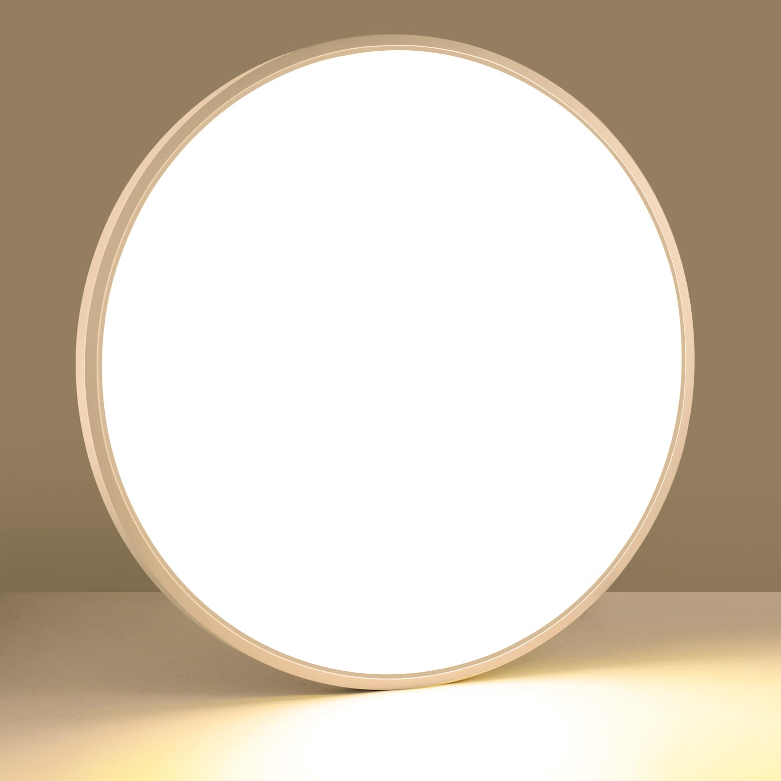 lightingwill 24 inch led flush mount ceiling light fixture, 2800k warm white, 5600lm, 45w, flat modern round lighting fixture, 400w equivalent white ceiling lamp for kitchens, bedrooms.etc.