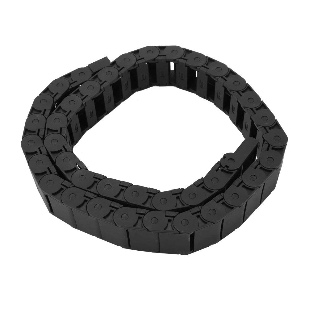 Hilitand Black 1Meter Drag Chain Cable Drag Chain Reinforced Nylon Drag Chain Plastic Cable Drag Chain Cable Wire Carrier Towline For Cnc Machine Tool 15 * 30Mm / 0.59 * 1.18 Inch