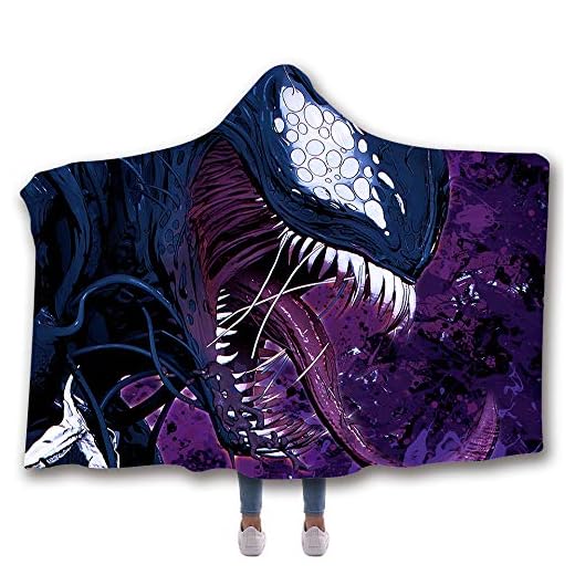 VIMMUCIR Ve-nom Fleece Throw Blanket | Super Soft Hooded Blanket 60"X80"/50"X60" for Adult, Women, Men, Kids | Cozy Warm Wearable Blanket for Bed Couch Sofa Fall Winter Spring