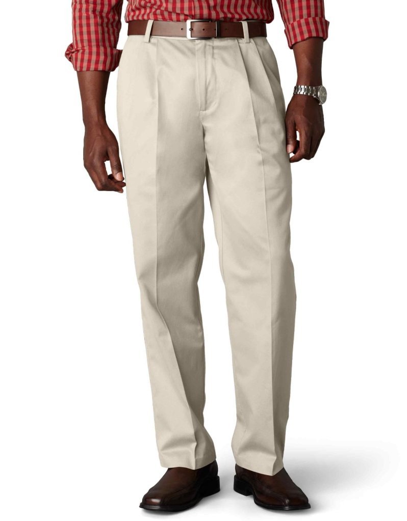 Dockers Men's Classic Fit Signature Khaki Lux Cotton Stretch Pants-Pleated