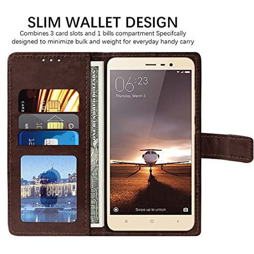 Image of Flip Cover Back Case for Mi Redmi Note 3 | Premium Leather Finish | Inbuilt Pockets & Stand | Flip Cover Back Case for Mi Redmi Note 3 (Coffee)