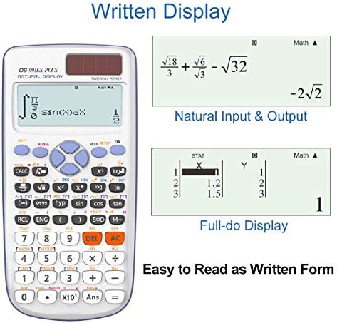 OSALO Scientific Calculator 417 Function 2 Line 10+2 Digits Written Display Solar Scientific Calculator (OS 991ES Plus)
