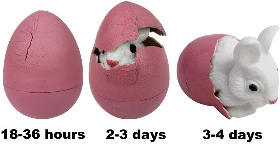 SCS Direct Easter Super Grow Eggs for Kids 3 Pack- Hatch and Grow for Easter Gifts, Basket Stuffers and Egg Hunts - Three Different Pets That Grow 5-6x Size- Bunny, Duck and Chick