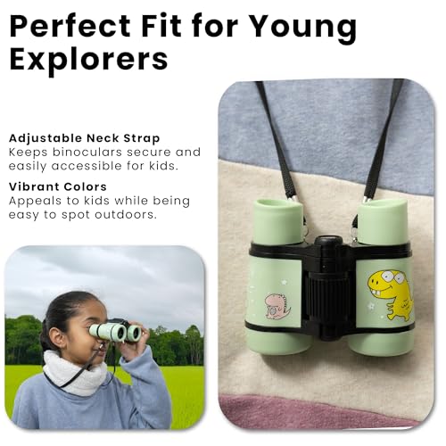 Image of Pullox 4x30 Binoculars Durable Clear Viewing for Kids and Adults, Bird Watching, Travel, Sightseeing, Wildlife Watching Assorted- Green /Pink /Blue As Available