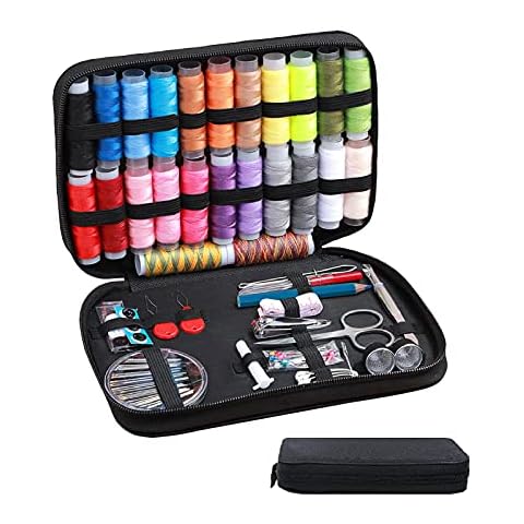 Sewing Kit for Adults, Premium Sewing Supplies with 24 Color Thread Spools, Needles, Scissors, Portable Travel Case Sewing Repair Kit Suitable for Adults, Beginner, DIY, Rapid Fixes Cover