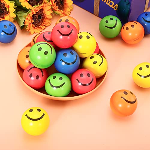 24-Pack-Stress-Balls-Bulk25-Inch-Face-Squeeze-BallsSmile-Face-Stress-BallsParty-Favor-Soft-BallsStress-Relief-Balls-for-Finger-Exercise-School-Carnival-RewardAssorted-Colors-Random