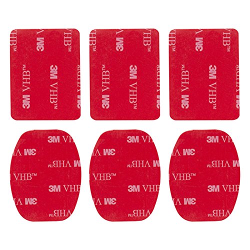 MadridGadgetStore® 6 Adhesivos Stickers Pegatinas 3M Superficie Plana Curva para Cámara Deportiva GoPro Go Pro HD Hero7 Hero6 Hero5 Hero 7 6 5 4 3+ 3 Black Silver Session SjCam Xiaomi Yi 4KSony HDR