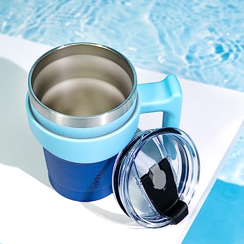 Image of BJPKPK 10 oz Mini Tumbler with Lid, Straw & Handle, Insulated Steel Cup