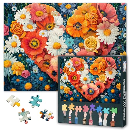 Rompecabezas de 1000 piezas colorido, puzzle para adultos y juego familiar de Flor DJ