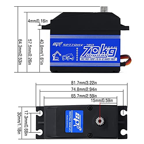 Injora Rc Servo 70Kg High Torque Digital Servo Motor With 15T Metal Arm For 1/5 X-Maxx Arrma Kraton Baja Rc Car Parts #TOP1