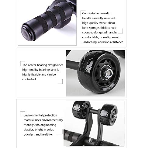 Rolo abdominal, roda abdominal de quatro rodas estilo sapo, rolo esportivo abdominal, com joelheiras