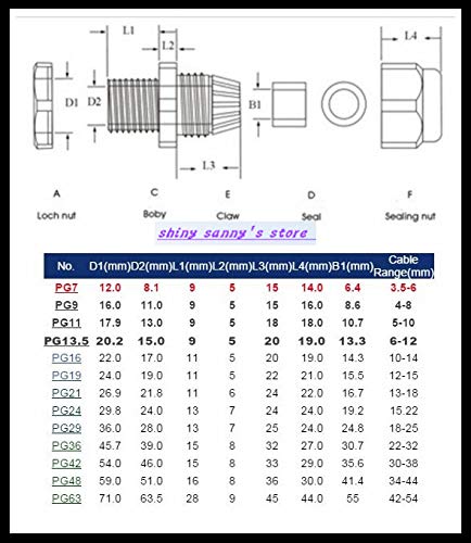 Wiring Connecting Terminals - 50ชิ้น/ล็อตPG9 PG09สีดำกันน้ำเชื่อมต่อต่อมDia 4-8มิลลิเมตรสายแบรนด์ใหม่