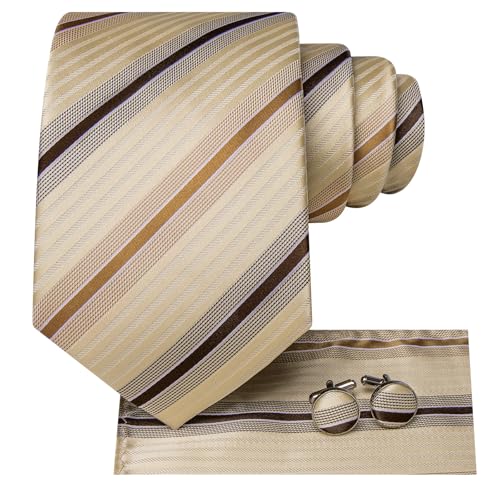 Image of Hi-Tie Mens 70inches Tie Set Extra Long Necktie for Men Cufflinks Handkerchief Big Tall Men Business Wedding